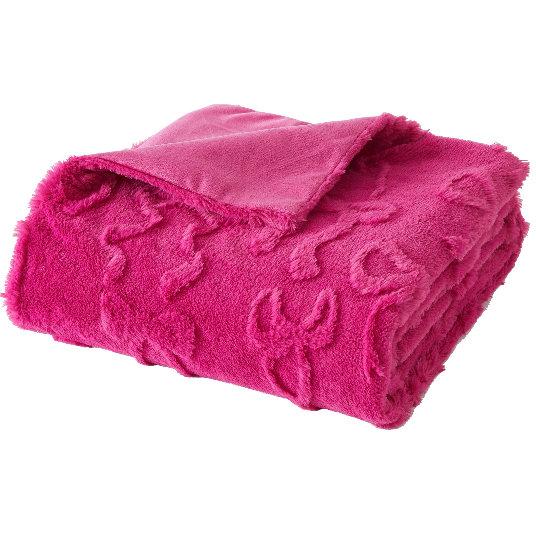 Mainstays Gen Z 50 x 60Carved Bow Faux Fur Throw