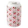 thumbnail image 1 of Mainstays Pink Gingham Cherry Soda Can Ceramic Vase, 2.76" L x 4.5" H, 1 of 6