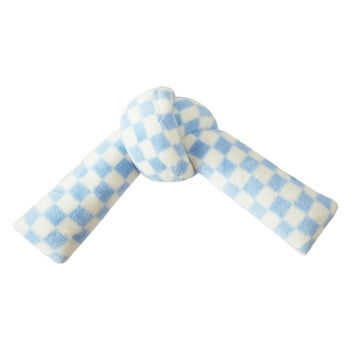 Mainstays Blue Checkered Knot Faux Fur Body Pillow, 22" L x 11" W