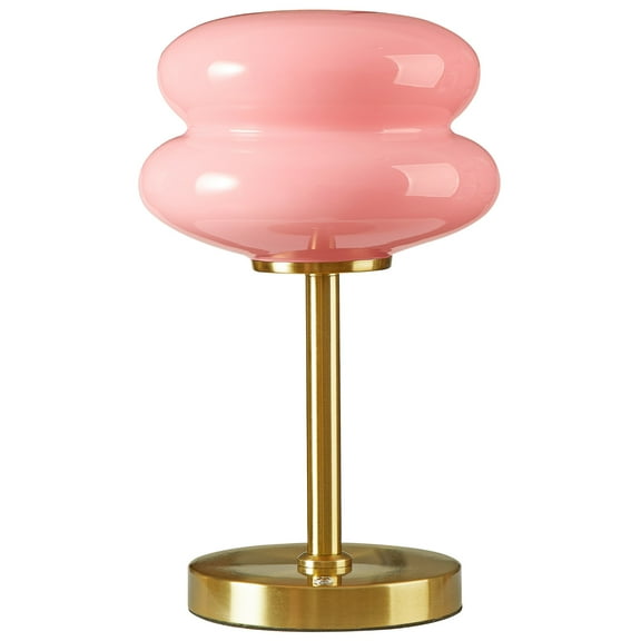 Mainstays Pink Double Bubble Glass Table Lamp, 12.4" H