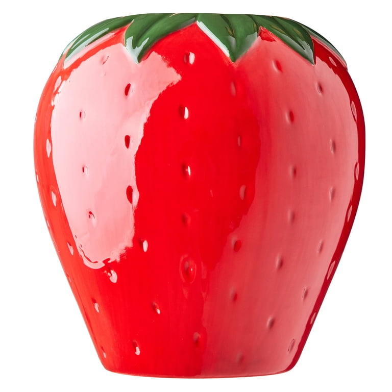 Mainstays Red Strawberry Ceramic Vase, 5.9