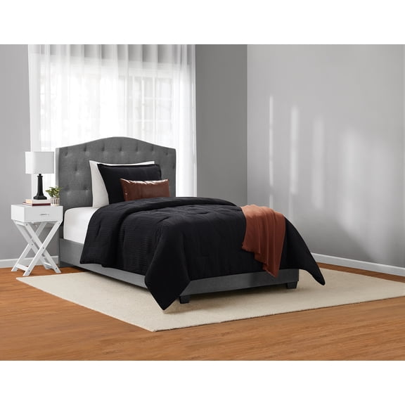 Mainstays Geo 4-Piece Black Jacquard Comforter Set, Twin/Twin XL