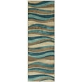 thumbnail image 1 of Mainstays Geometric Blue Brown Waves Indoor Hallway Runner Rug, 2'x6', 1 of 6
