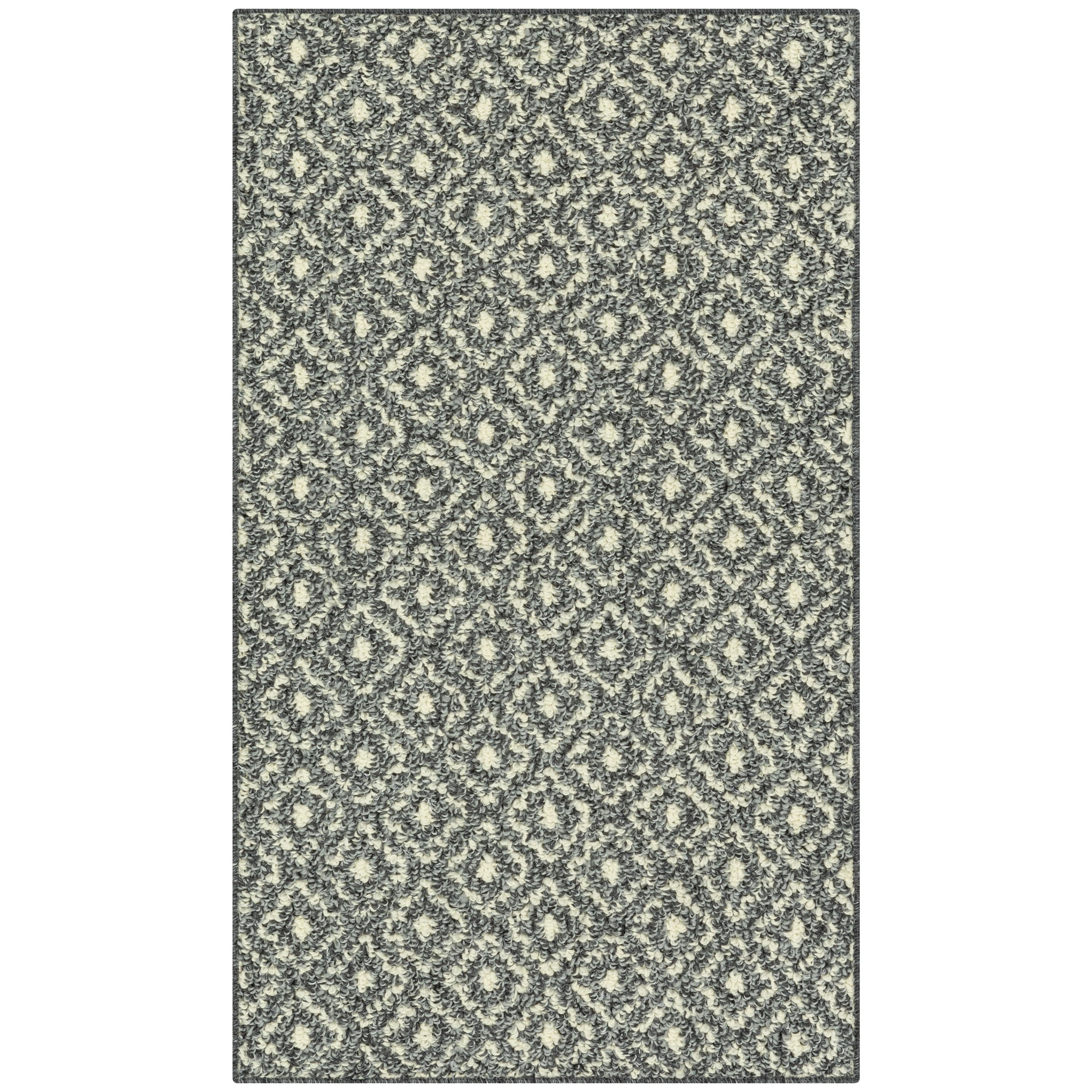 Mainstays Geometric Diamond Black Tonal Indoor Accent Rug, 1'8