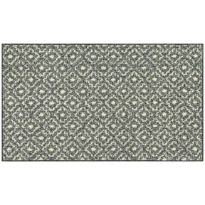 Mainstays Geometric Diamond Ash Black Olefin Indoor Accent Rug, 1 ft 8 in x 2 ft 10 in, Skid-Resistant