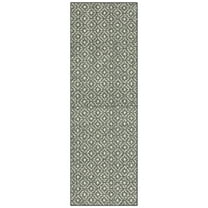 Mainstays Geometric Diamond Black Tonal Olefin Indoor Runner Rug, 1'8"x5'
