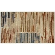 Mainstays Geometric Multicolor Stripe Blocks Indoor Accent Area Rug, 1'8" x 2'10"