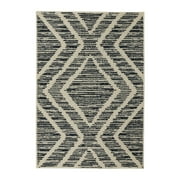 Mainstays Geometric Polyester Indoor Scatter Rug, Blue and White, 30” x 45”