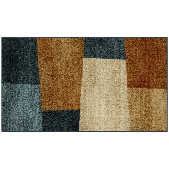 Mainstays Geometric Warm Blocks Multicolor Indoor Area Rug, 1'8" x 2'10"