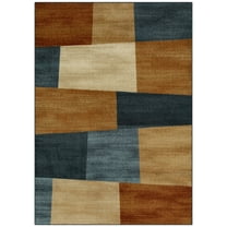 Mainstays Geometric Warm Blocks Multicolor Indoor Area Rug, 5' x 7'