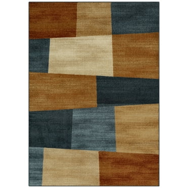 Mainstays Geometric Warm Blocks Multicolor Indoor Area Rug, 5' x 7'