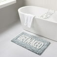thumbnail image 1 of Mainstays Get Naked Typography Teal Polyester Bath Rug, 20” x 32", 1 of 5