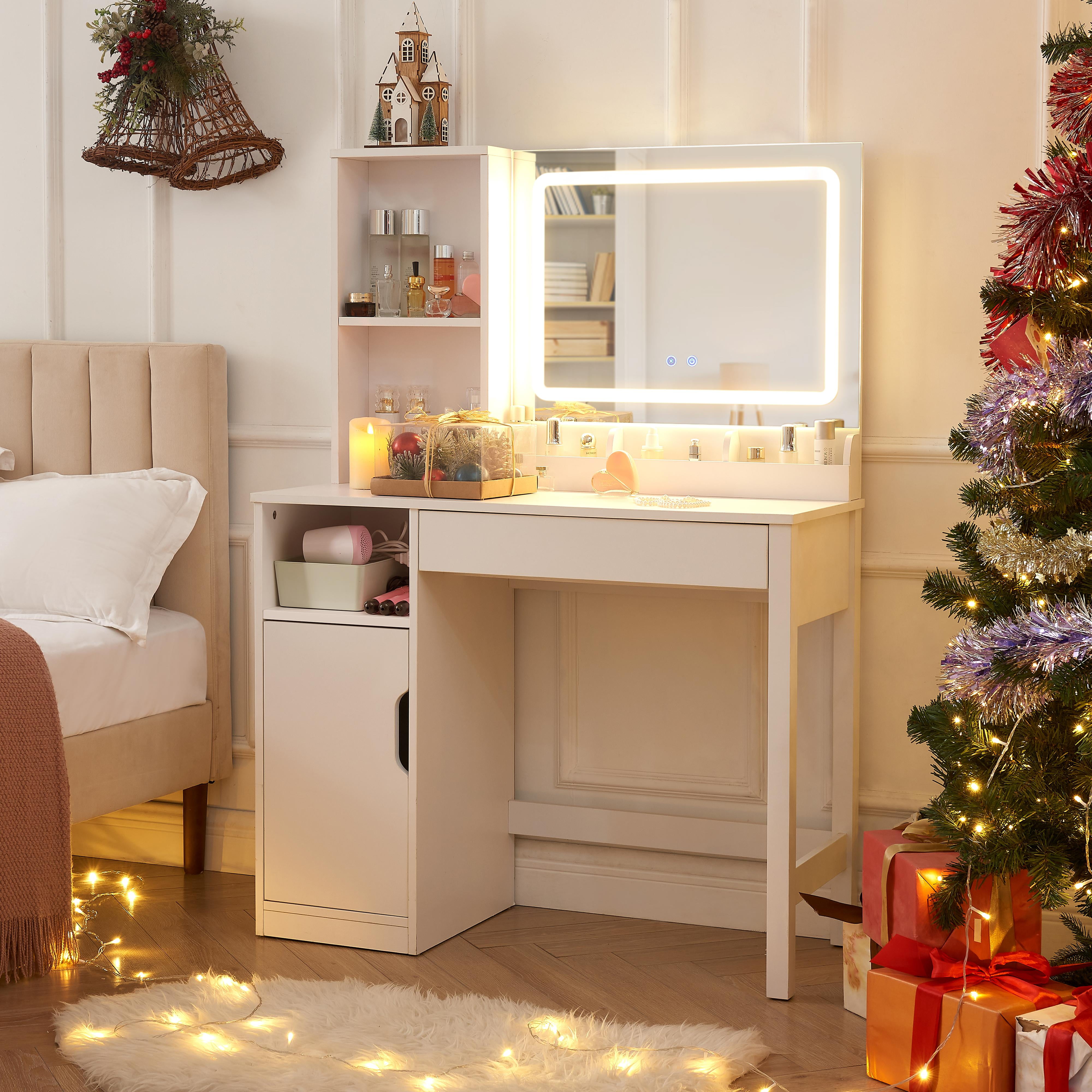 Mainstays Get Ready with Me GRWM Vanity Table with Lighted Mirror