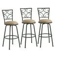 thumbnail image 1 of Mainstays Gillian Adjustable Height Swivel Barstool, Black/Tan, Set of 3, 1 of 5