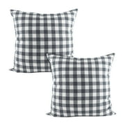 Mainstays Gingham Plaid Decorative Pillow Cover, 2 pack