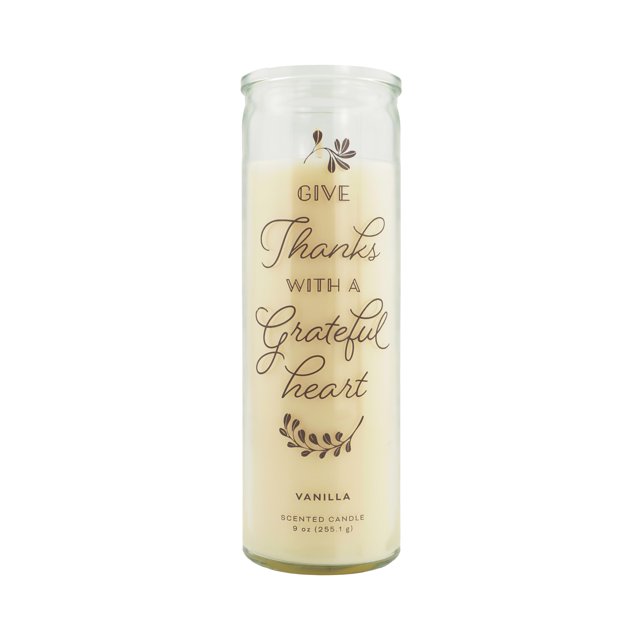 Mainstays Give Thanks Scented Candle, Vanilla Scent Aromatic Candle, 9