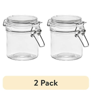 (2 pack) Mainstays Glass 9.4 oz Lock Lid Storage Jar Canister
