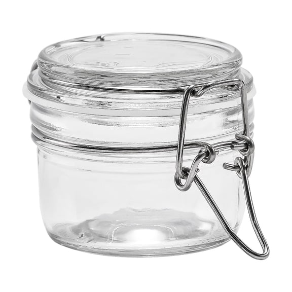 Mainstays Glass Airtight Food Storage Jar with Lid, Clear, 5 oz