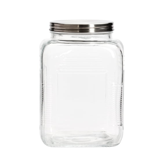 Mainstays Glass Cracker Jar with Lid, 2 Quart