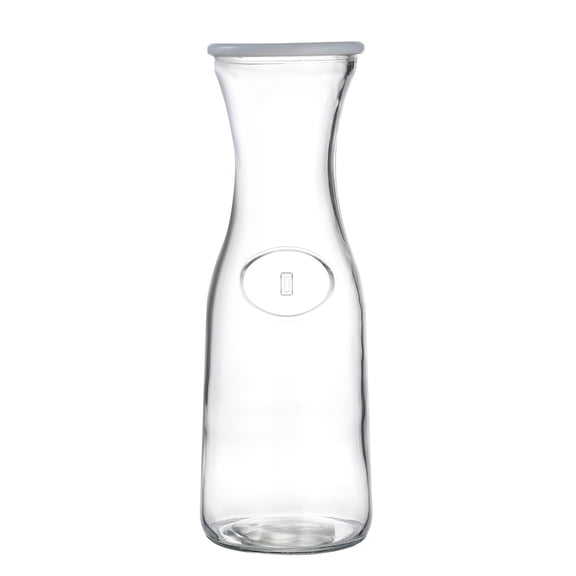 Mainstays Glass Daphne Carafe with Plastic Lid, 1 Liter