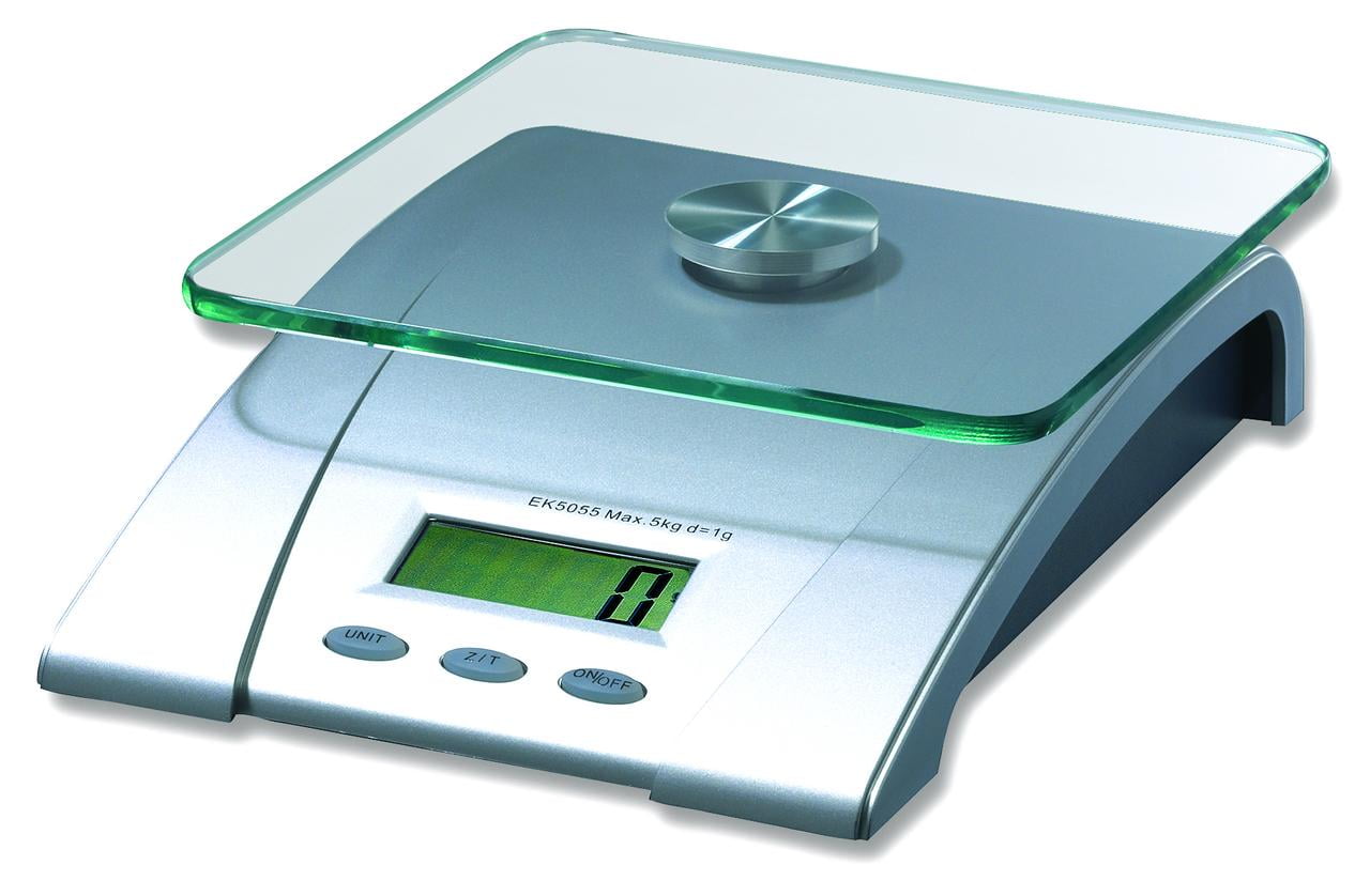 Greater Goods Glass Kitchen Scale - Premium Surface | Ideal for Meal, Silver