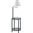 thumbnail image 1 of Mainstays Glass End Table Floor Lamp, Matte Black, CFL Bulb Included, 1 of 9