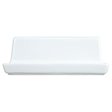 Mainstays Glazed Stoneware Butter Dish, White