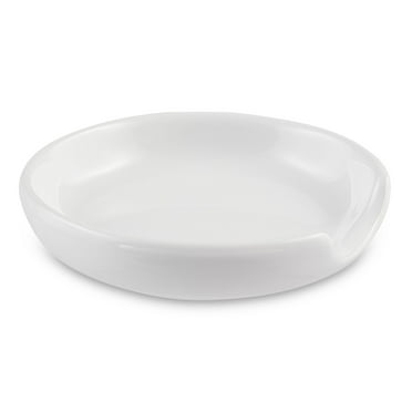 Mainstays Glazed Stoneware Spoon Rest, White