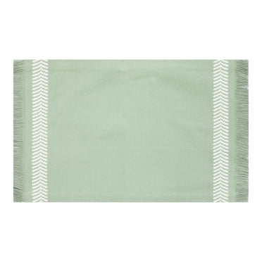 Mainstays Global Woven Cotton Table Place Mat - Hedge Green - 14" x 19", 1 Piece