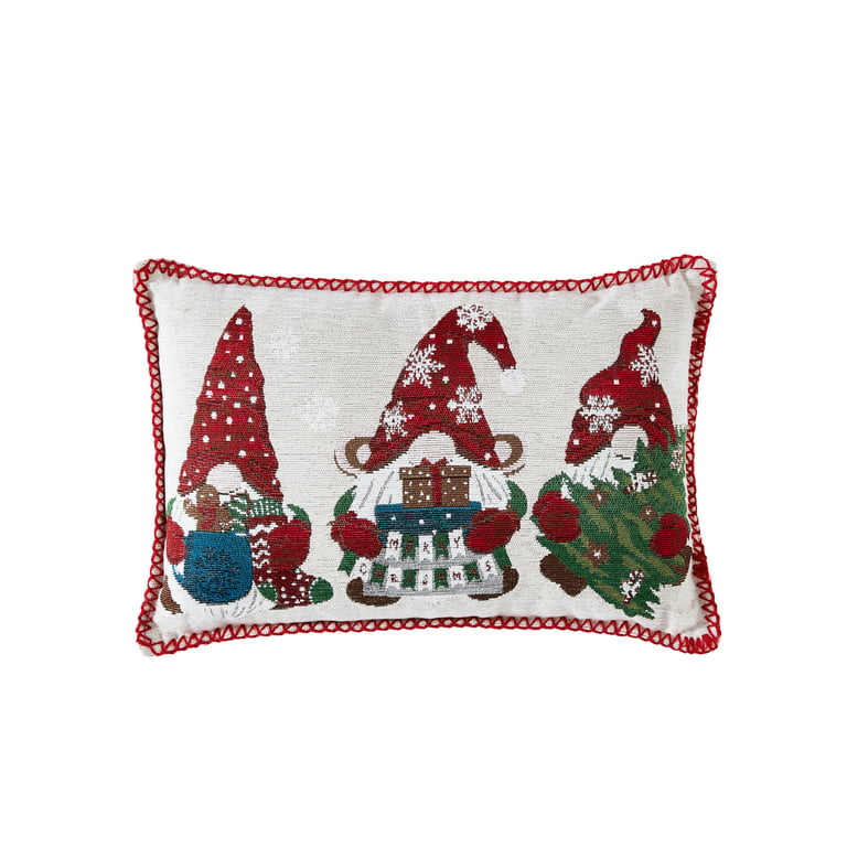 Mainstays, 2 Pack Joyful Chenille Christmas Pillows, 17 x 17 and 12 x 18