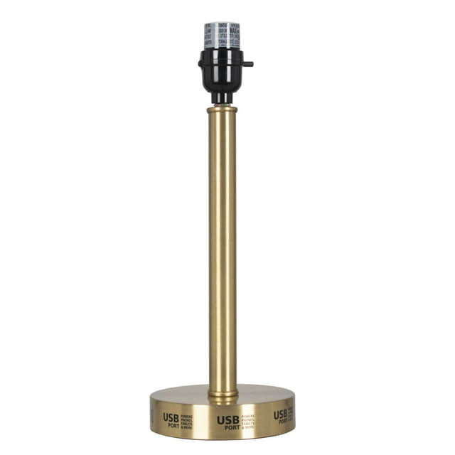Mainstays Gold 14" USB Accent Lamp Base with LED Included
