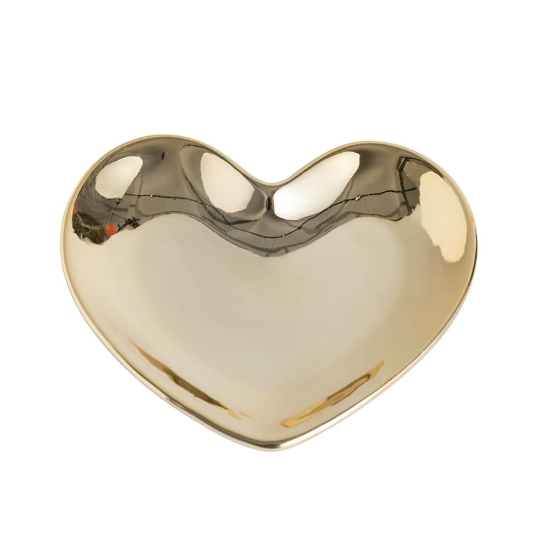 Mainstays Gold Ceramic Decorative Heart Tabletop Trinket