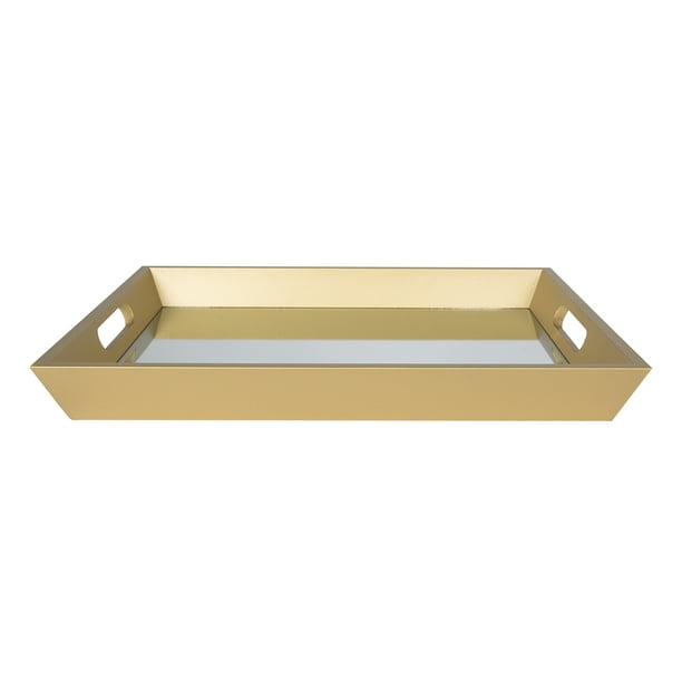 Mainstays Gold Decorative Tray with Mirror