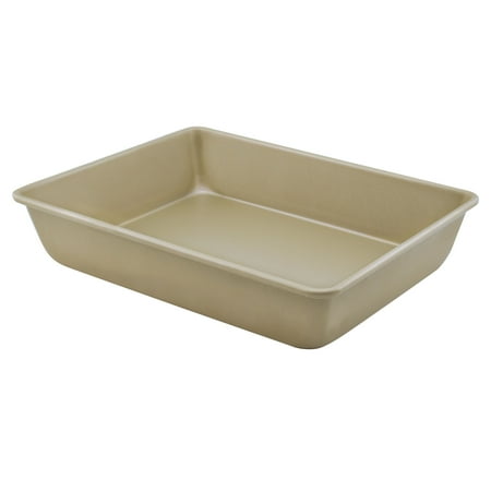 Mainstays Gold Nonstick Aluminized 12.5 in x 9 in x 2.5 " Rectangular Cake Pan