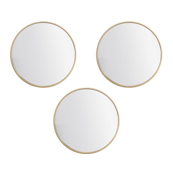 Mainstays Gold Round Decorative Wall Mirror Set, 10 in, Set of 3