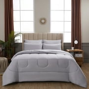 Mainstays Gray 8 Piece Bed in a Bag Comforter Set With Sheets, Full