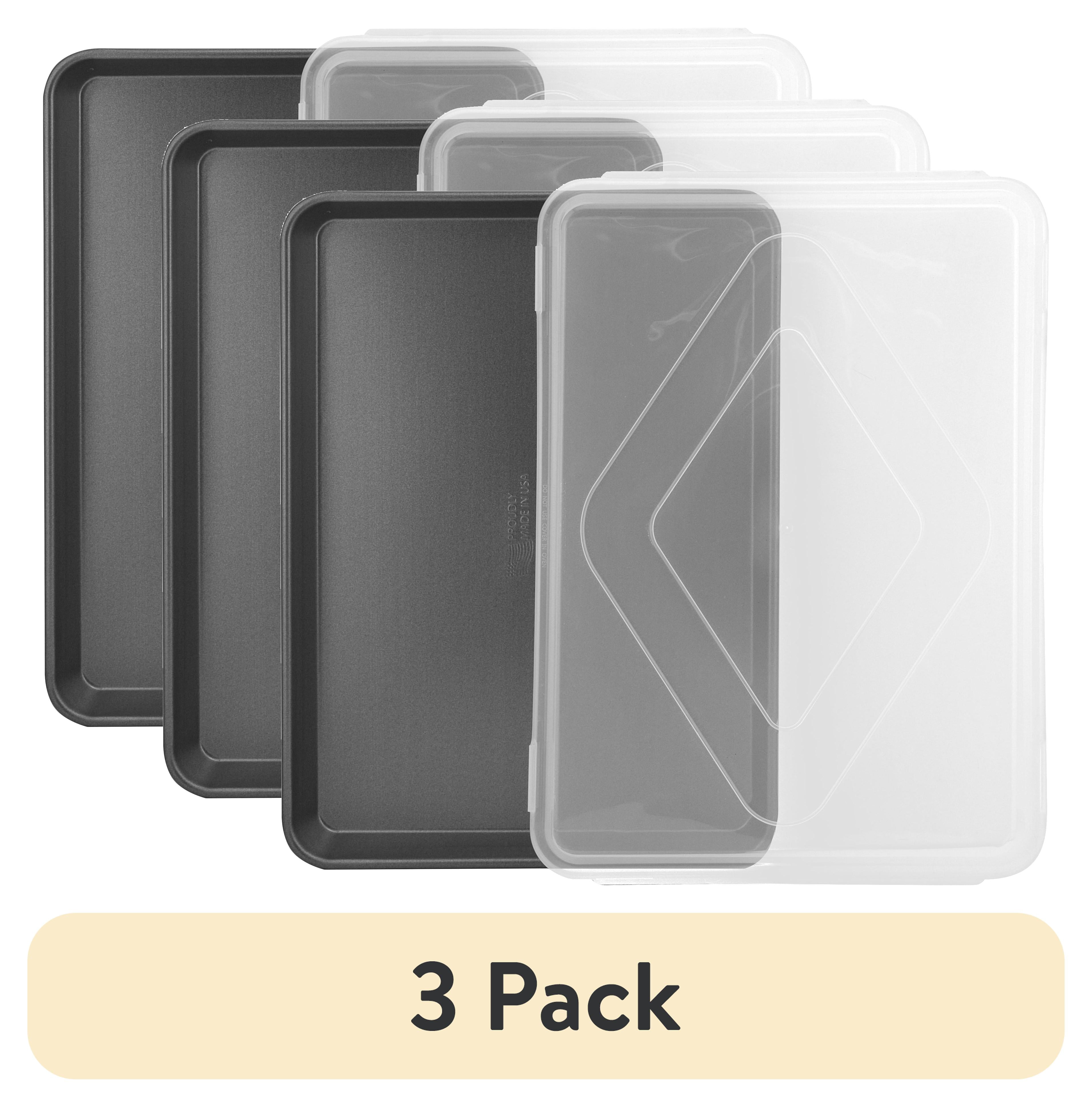 (3 pack) Mainstays Gray Covered Nonstick 17.3" x 12.5" x 1" Half Sheet ...