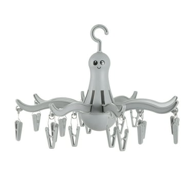 Mainstays Gray Octopus Foldable Beach Towel Drying Hanger, 16 Clips