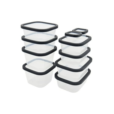 Mainstays Gray Plastic Microwave Safe Food Storage Container (20 Count)