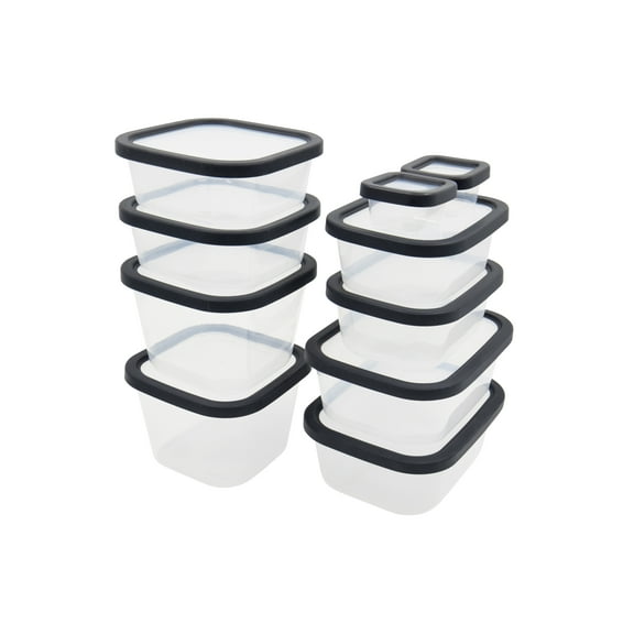 Mainstays Gray Plastic Microwave Safe Food Storage Container (20 Count)