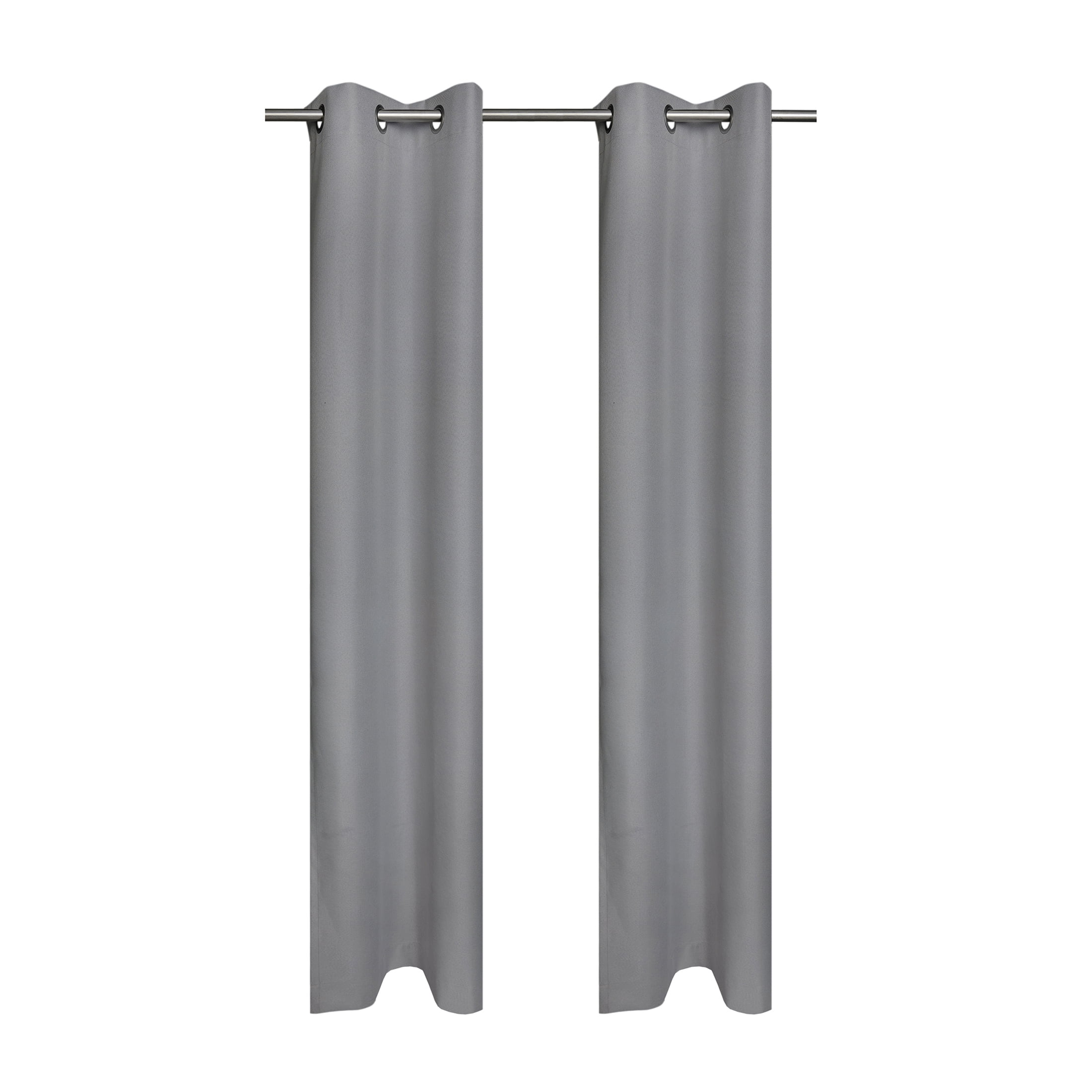 Mainstays Gray Solid Blackout Grommet Curtain Panel Pair, Set of 2, 30" W x 84" L