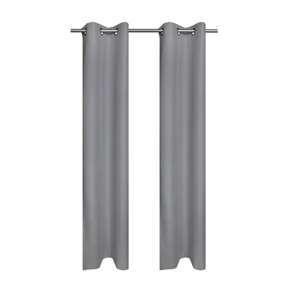 Mainstays Gray Solid Blackout Grommet Curtain Panel Pair, Set of 2, 30" W x 84" L