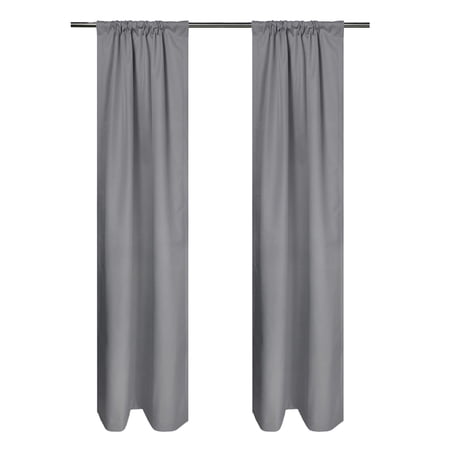 mainstays gray solid blackout rod pocket with back tabs curtain panel pair, set of 2, 30" w x 95" l