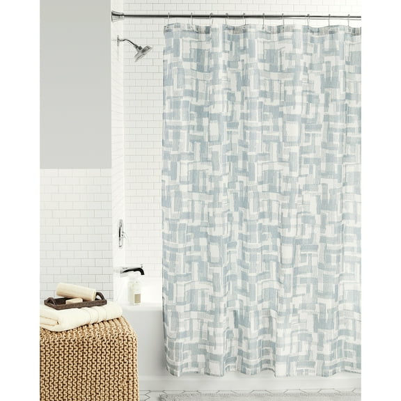 Mainstays Gray Textured Stripe Polyester Shower Curtain, 72" x 72"