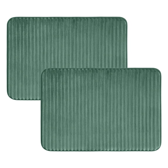 Mainstays Green 2-Piece Performance Foam 20"x 32" Bath Rug Set