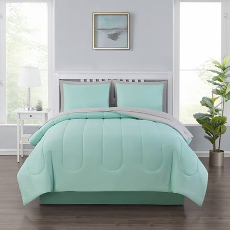Mainstays Green 8 Piece Bed in a Bag Comforter Set, Queen