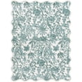 thumbnail image 1 of Mainstays Green Feather Faux Fur Scalloped Indoor Area Rug, 4'x5'6", 1 of 8