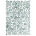 thumbnail image 1 of Mainstays Green Feather Faux Fur Scalloped Indoor Area Rug, 5'x7', 1 of 8
