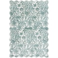 thumbnail image 1 of Mainstays Green Feather Faux Fur Scalloped Indoor Area Rug, 7'x10', 1 of 8