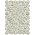thumbnail image 1 of Mainstays Green Floral Faux Fur Scalloped Indoor Area Rug, 7 ft x 10 ft, 1 of 8